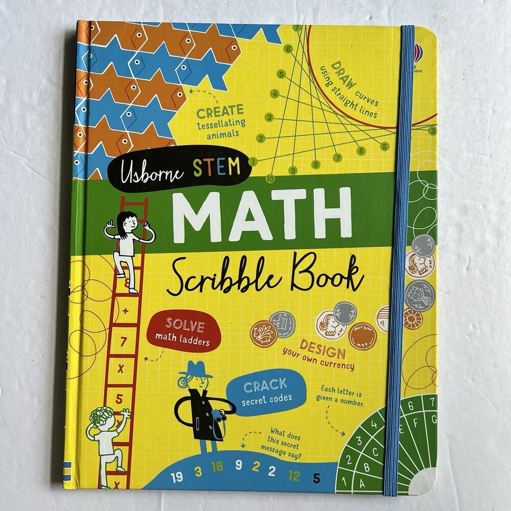 Usborne STEM Math Scribble Book By Alice James Eddie Reynolds Darran Stobbart